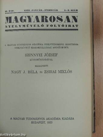 Magyarosan 1932-1936. január-december