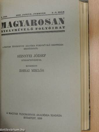 Magyarosan 1932-1936. január-december