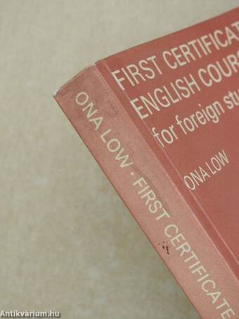 First Certificate in English Course for Foreign Students