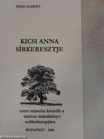 Kicsi Anna sírkeresztje