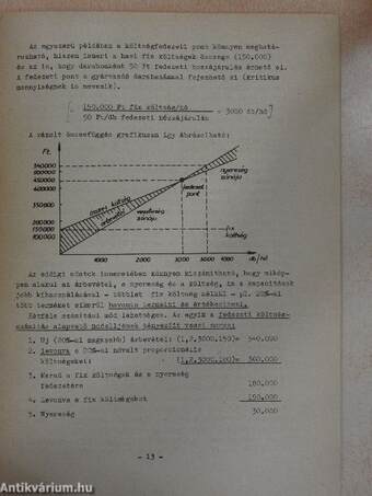 A költség és nyereségtervezés néhány elméleti kérdése és számítási módszere