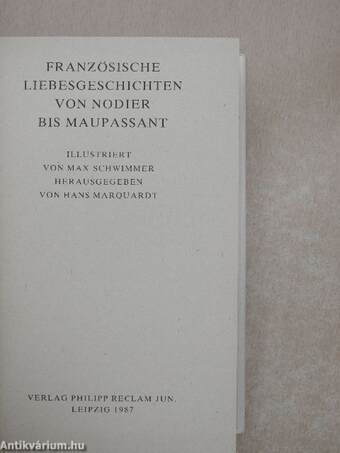 Französische liebesgeschichten von Nodier bis Maupassant