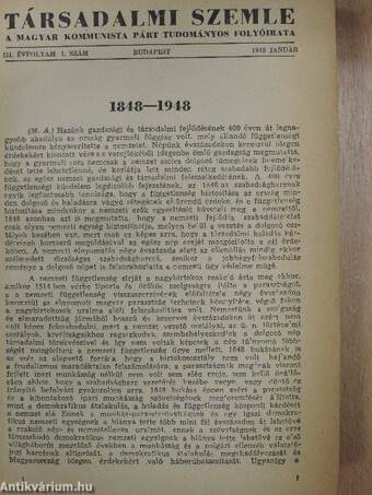 Társadalmi Szemle 1948. január-december I-II.