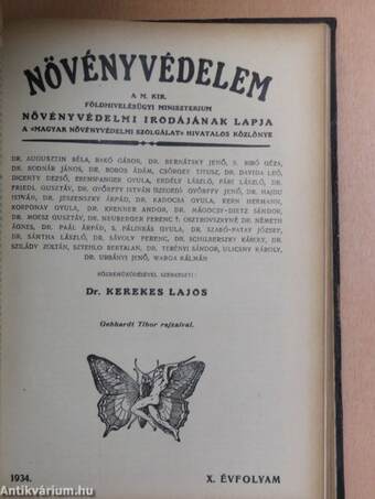 Kertészet 1934. január-december/Növényvédelem 1934. (nem teljes évfolyam)