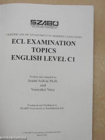 ECL Examination Topics - English Level C1