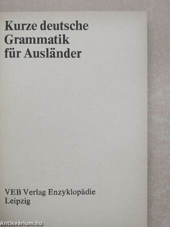 Kurze deutsche Grammatik für Ausländer