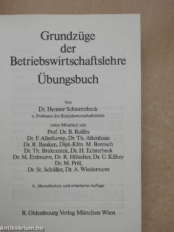 Grundzüge der Betriebswirtschaftslehre Übungsbuch