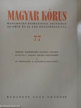 Magyar Kórus 1949. október