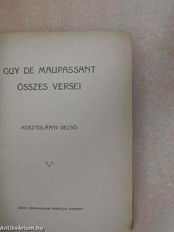 Guy de Maupassant összes versei