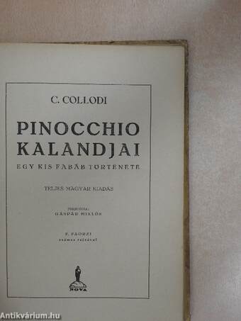 Pinocchio kalandjai