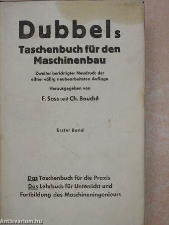 Dubbels Taschenbuch für den Maschinenbau I-II.