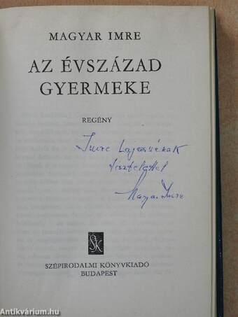 Az évszázad gyermeke (dedikált példány)