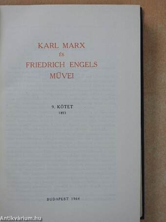 Karl Marx és Friedrich Engels művei 9.