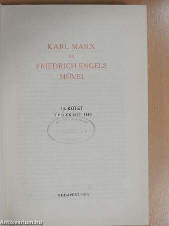 Karl Marx és Friedrich Engels művei 34.