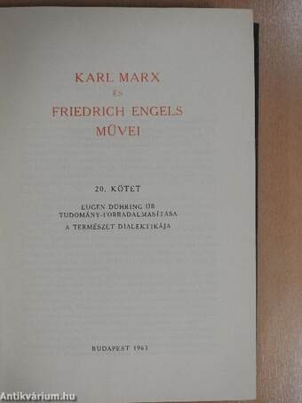 Karl Marx és Friedrich Engels művei 20.