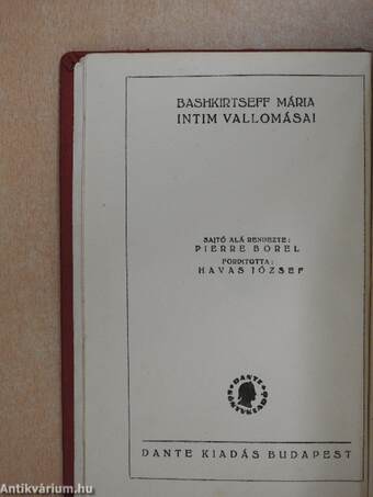 Bashkirtseff Mária intim vallomásai III.