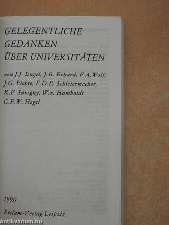 Gelegentliche Gedanken über Universitäten