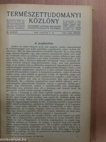 Természettudományi Közlöny 1936. január-december