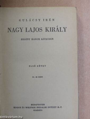 Nagy Lajos király I-III.