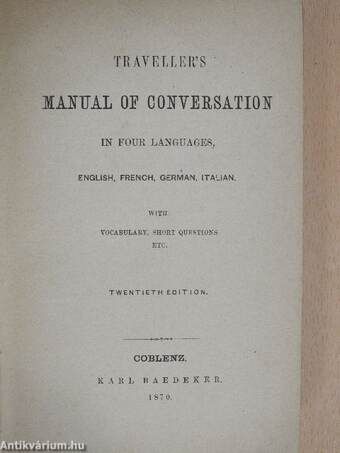 Traveller's manual of conversation in four languages