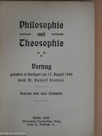 Philosophie und Theosophie