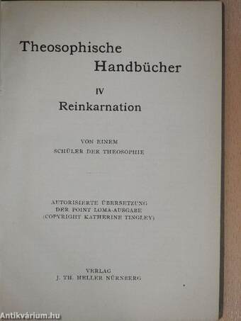 Theosophische Handbücher IV.