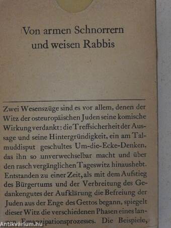 Von armen Schnorrern und weisen Rabbis