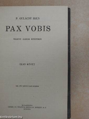 Pax Vobis I-III.