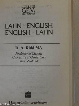 Collins Gem Dictionary Latin-English/English-Latin