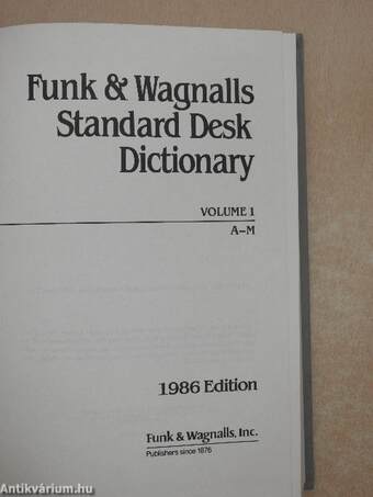 Funk & Wagnalls Standard Desk Dictionary 1-2.