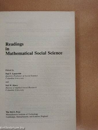 Readings in Mathematical Social Science