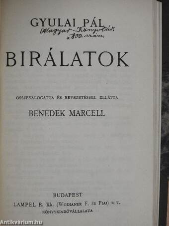 Irói arczképek IV./Szilágyi és Hajmási/Három beteg/Az első magyar komikus/Egy anya/Jó éjszakát!/Emlékezés Deák Ferenczre/Birálatok