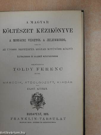 A magyar költészet kézikönyve I-V.