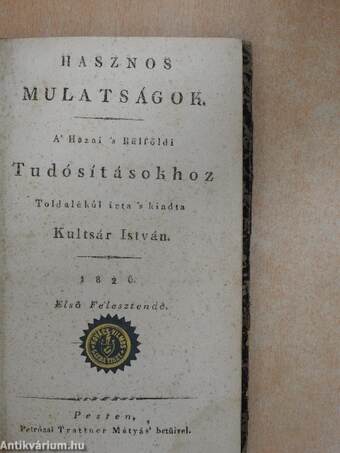 Hasznos Mulatságok 1826/I.