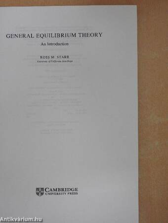 General Equilibrium Theory