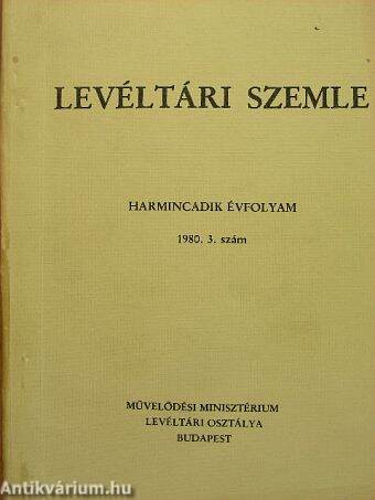 Levéltári Szemle 1980. szeptember-december