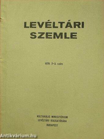 Levéltári Szemle 1976. május-december