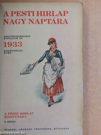 A Pesti Hirlap Nagy Naptára az 1933. közönséges évre