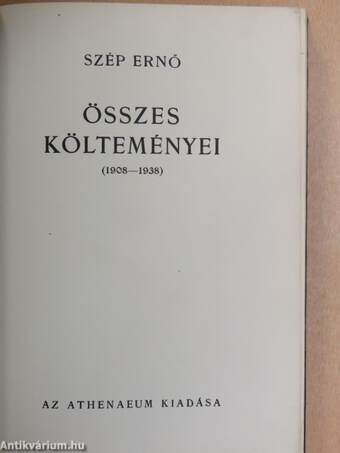 Szép Ernő összes költeményei