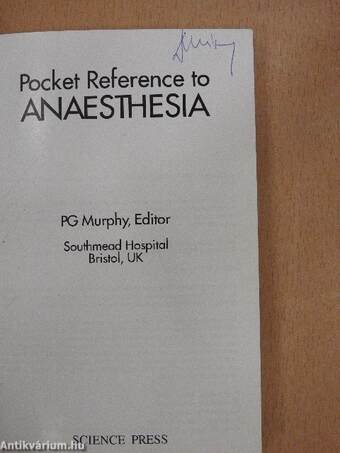 Pocket Reference to Anaesthesia