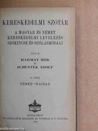 Kereskedelmi szótár II.