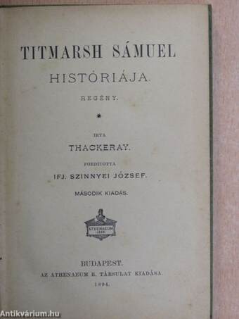 Titmarsh Sámuel históriája