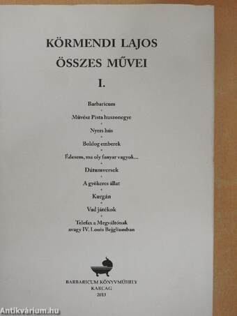 Körmendi Lajos összes művei I-III.