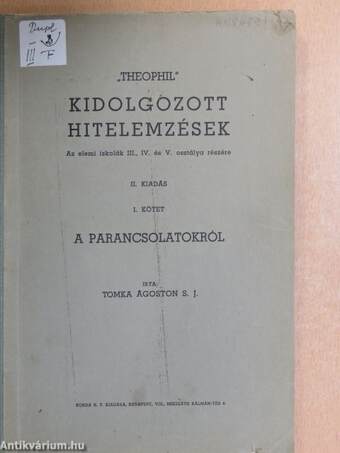 "Theophil" kidolgozott hitelemzések I.