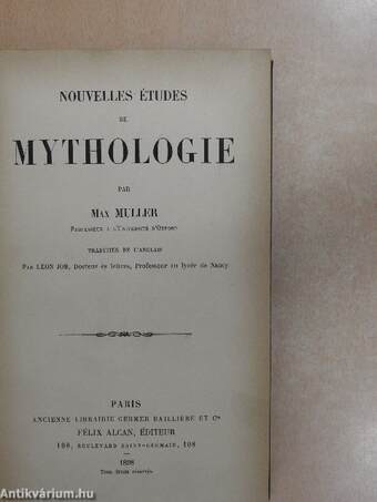 Nouvelles Études de Mythologie