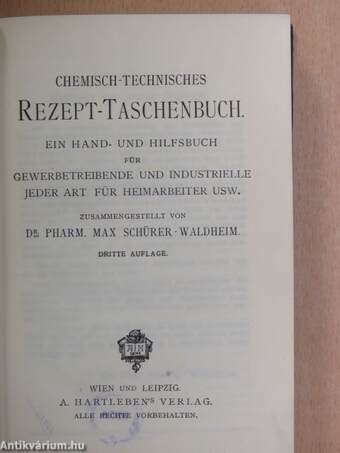 Chemisch-technisches Rezept-Taschenbuch