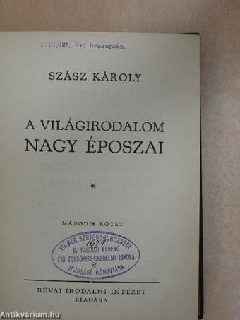 A világirodalom nagy époszai II.