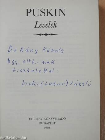 Levelek (dedikált példány)