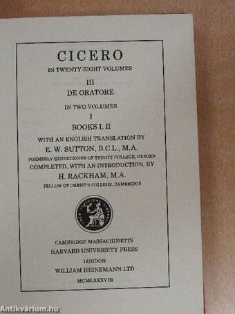 Cicero in Twenty-Eight Volumes III