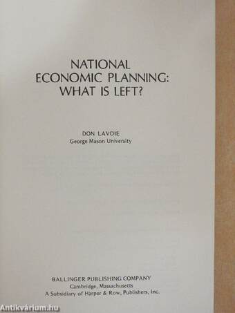 National Economic Planning